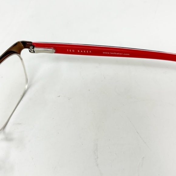 TED BAKER Eyeglass Frames D718 BRN Pink Floral Red Brown 140MM B:35 FOR FRAMES - Picture 10 of 13